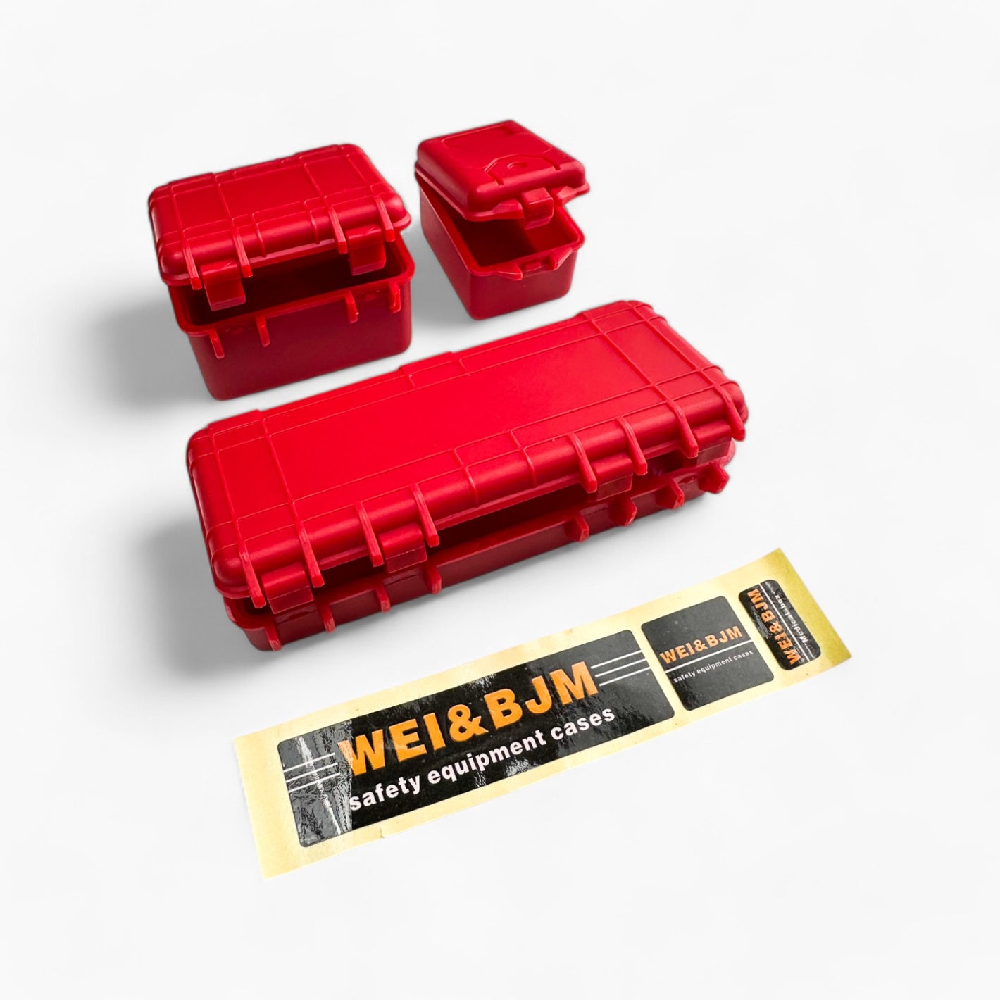 Plastic Safety Equipment Case Tool Box, Screws, Gadgets Storage Case (3pcs) (Red) for 1/10 Scale