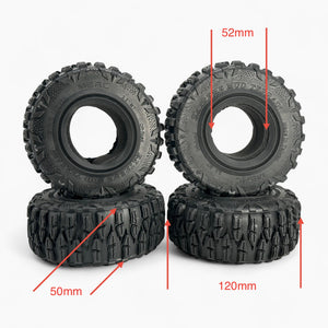 2.2 inch Rubber Tires 120mm for SCX10 D90 TRX4 KM2 1/10 Scale