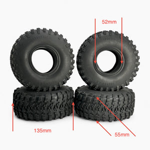 2.2 inch Rubber Tires 135mm for SCX10 D90 TRX4 TRX6 1/10 Scale