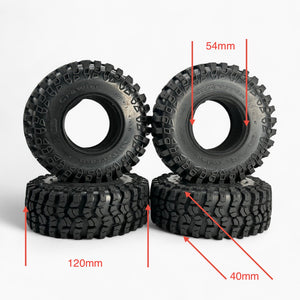 2.2 inch Rubber Tires for SCX10 D90 TRX4 TRX6 1/10 Scale