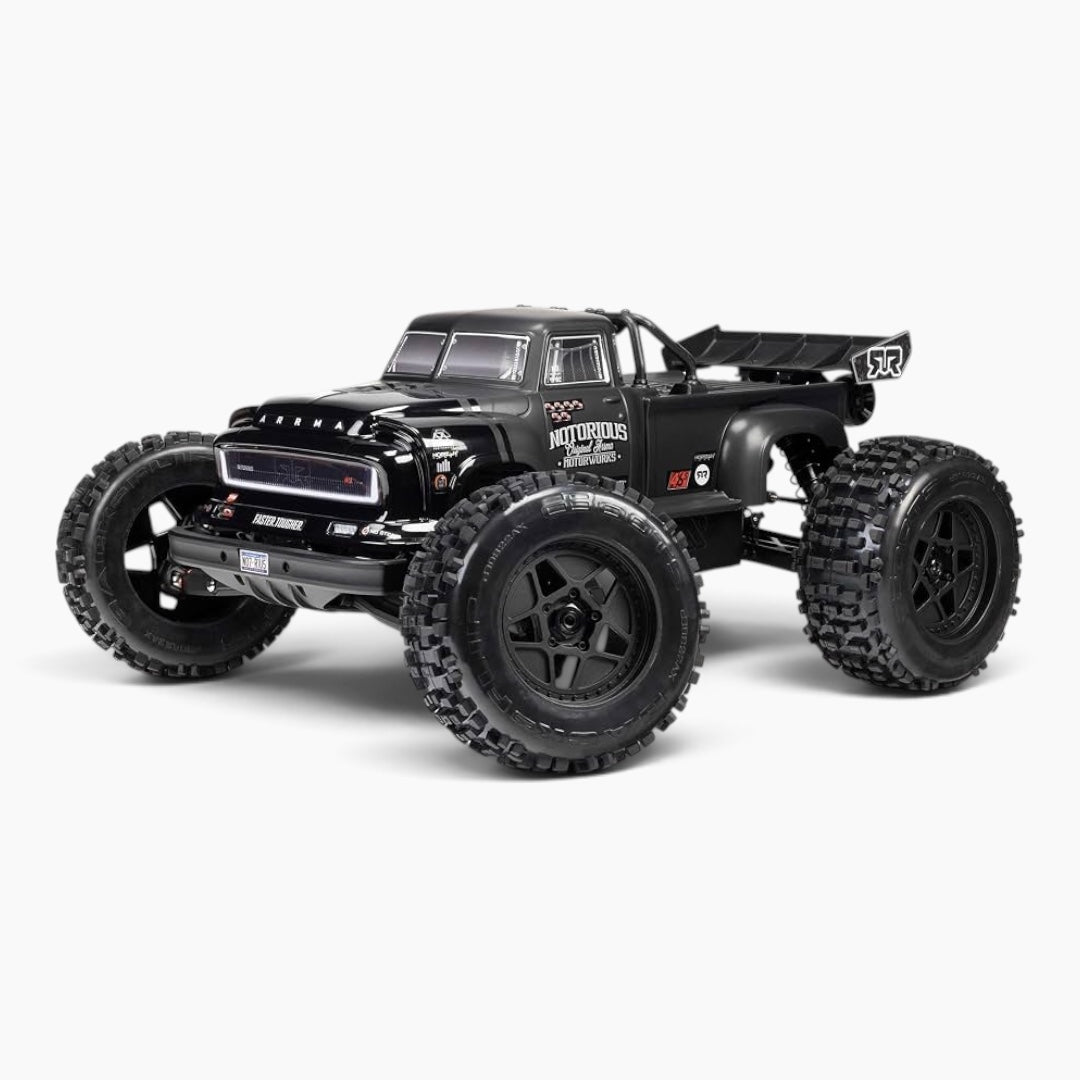 ARRMA 1/8 NOTORIOUS 6S BLX 4WD Brushless Monster Stunt Truck RTR Black (ARA8611V6T1)