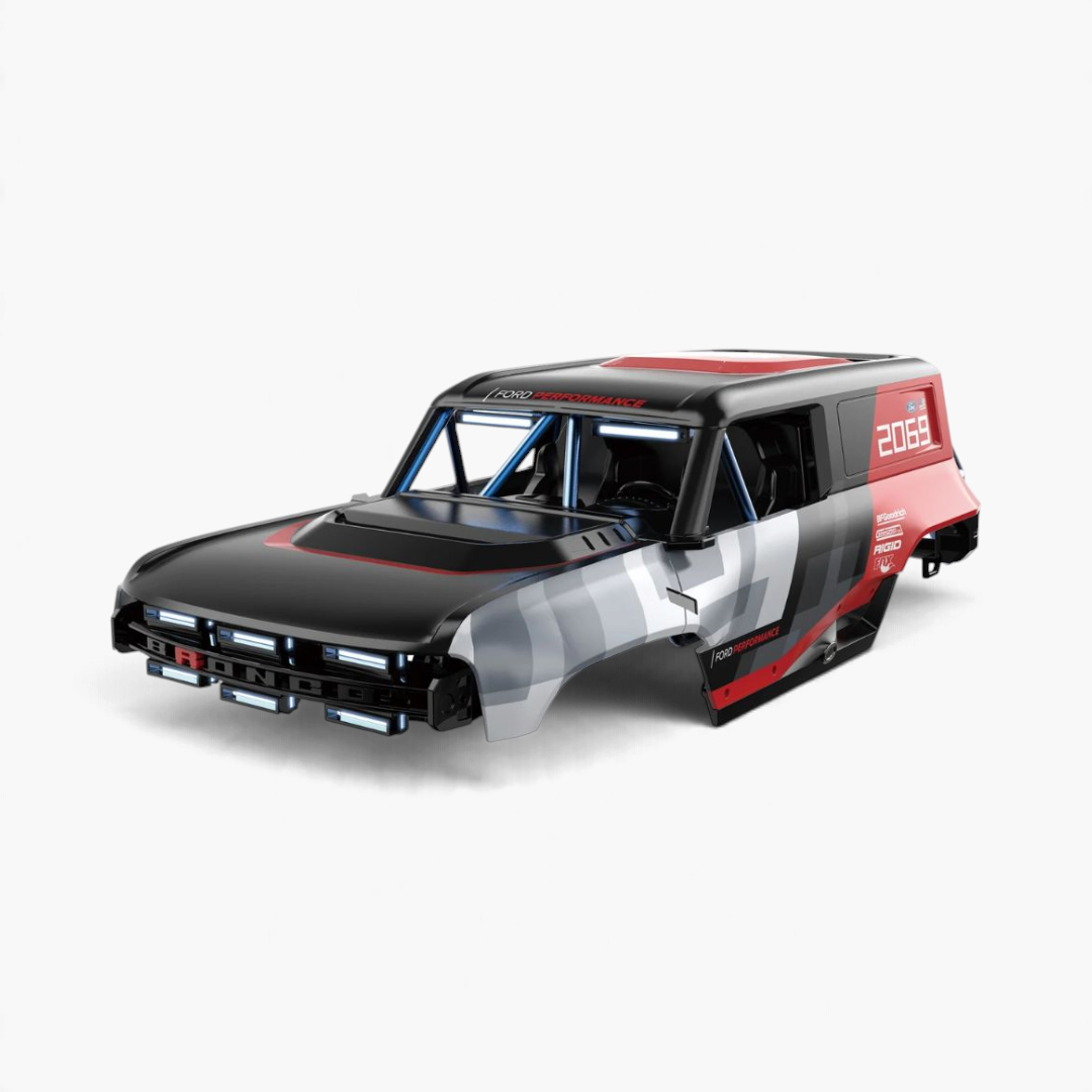 MJX Hyper Go H12P P12P01 replacement body shell with lights and front trim, front three-quarter view