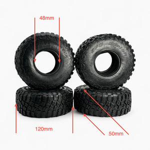 2.2 inch Rubber Tires 120mm for SCX10 D90 TRX4 TRX6 1/10 Scale
