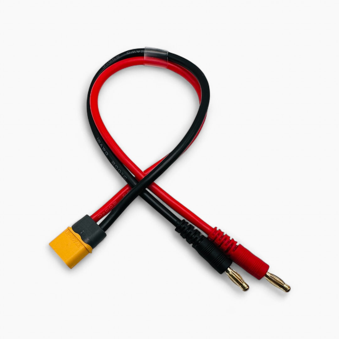 Amass XT60H to 4mm Banana Plug Charge Adapter Cable 12AWG for RC LiPo Battery IMAX B6 Charger