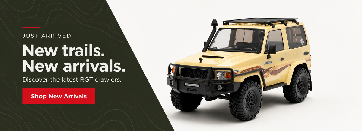 New trails. New arrivals. Shop the latest RGT crawlers at RC Hotspot, featuring the beige RGT Intruder.
