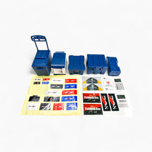 Tool Box Fuel Tank Fishing Box Rock Crawler Decoration (5pcs) (Blue) for 1/10 Scale