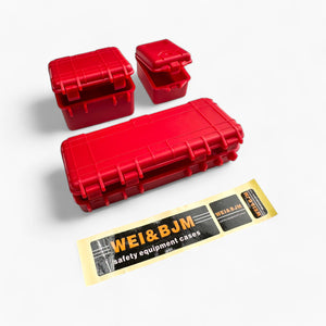 Plastic Safety Equipment Case Tool Box, Screws, Gadgets Storage Case (3pcs) (Red) for 1/10 Scale