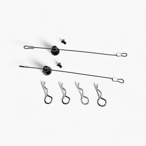 100mm RC Body Shell Clip Metal R Pin Rod Anti-Lost Wire (2pcs) (Black) for 1/10 Scale