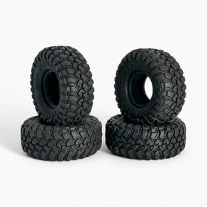 1.0 Inch Butyl Rubber Tires with Foam (56 x 22mm) for 1/18 Scale
