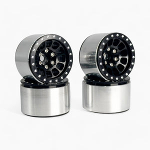1.0 Inch Aluminum Alloy Beadlock Wheel Rims (Black) for TRX-4M