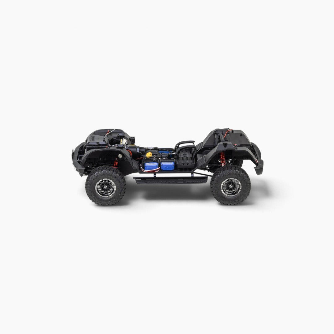 Traction Hobby 1/8 Ford Bronco Raptor brushless chassis, side studio view